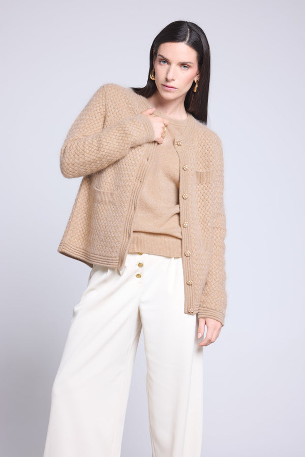 Cardigan Bijoux Cachemire Brosse Aguila