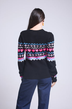 Pull Col Rond Montagne coeur Fanny