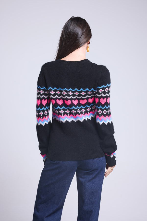 Pull Col Rond Montagne coeur Fanny