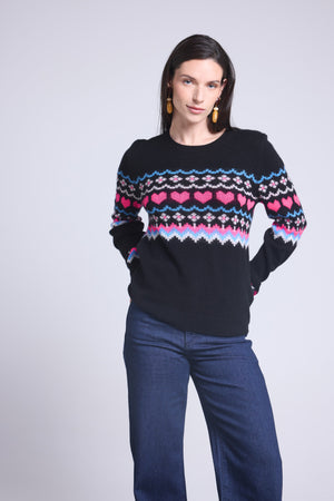 Pull Col Rond Montagne coeur Fanny