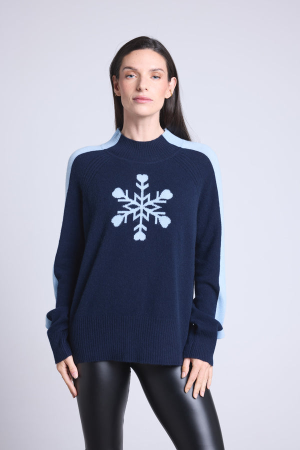 Pull Col Montant Gros Flocon Flora