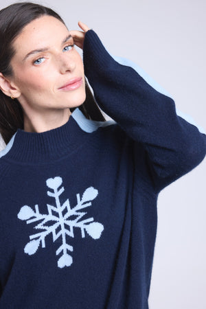 Pull Col Montant Gros Flocon Flora