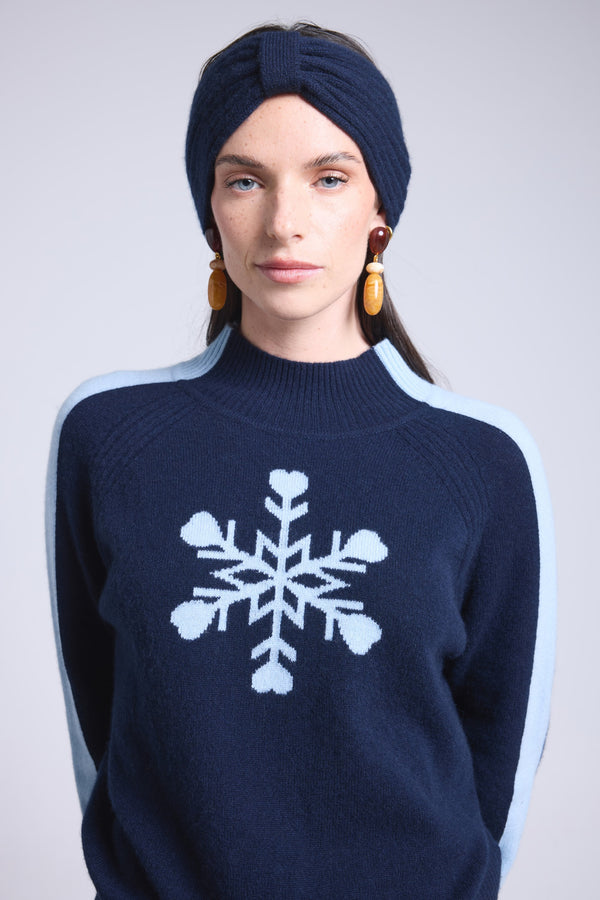 Pull Col Montant Gros Flocon Flora