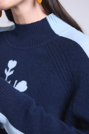 Pull Col Montant Gros Flocon Flora