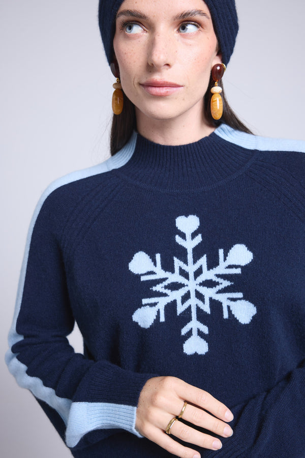 Pull Col Montant Gros Flocon Flora