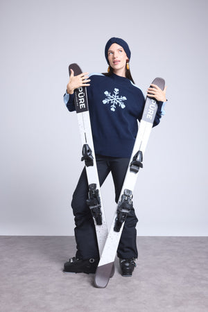 Pull Col Montant Gros Flocon Flora