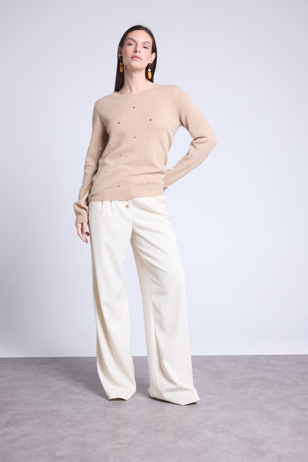 Pull Col Rond Points Dores Josephine