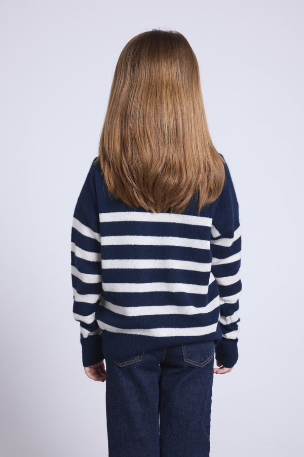 Pull Col Rond Col Rond Mariniere June Fille