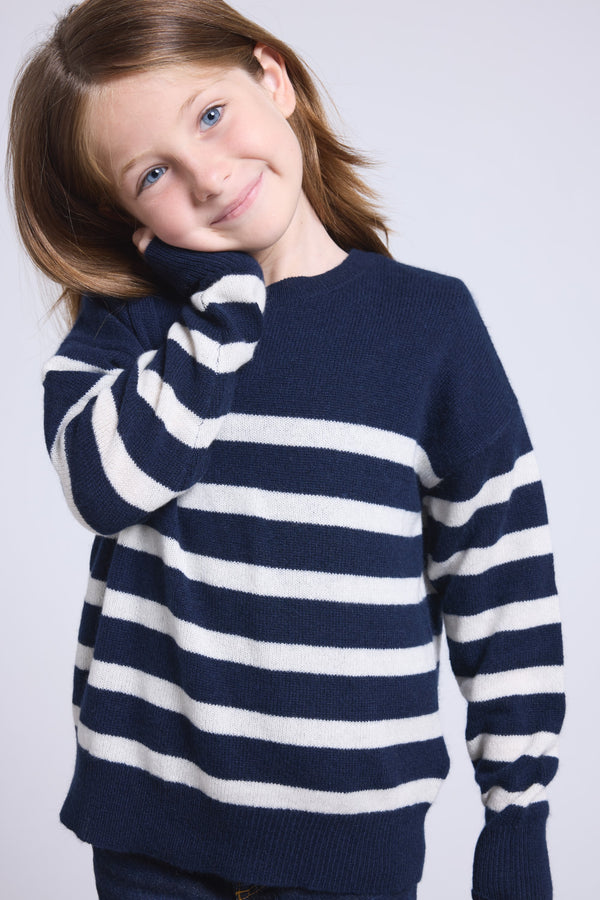 Pull Col Rond Col Rond Mariniere June Fille