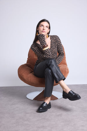 Pull Col Rond Print Leopard Noemi