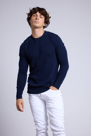 Pull Col Rond A Insert Effet Daim Philippe