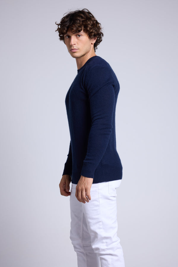 Pull Col Rond A Insert Effet Daim Philippe