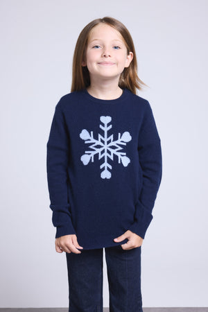 Pull Col Rond Gros Flocon Poirot Fille