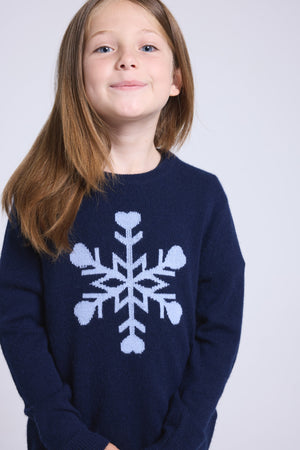 Pull Col Rond Gros Flocon Poirot Fille