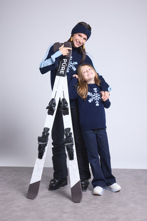 Pull Col Rond Gros Flocon Poirot Fille