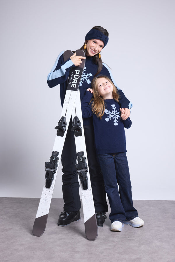 Pull Col Rond Gros Flocon Poirot Fille