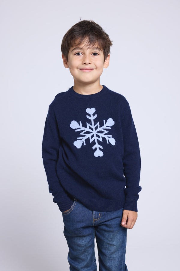 Pull Col Rond Gros Flocon Poirot