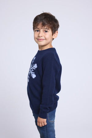 Pull Col Rond Gros Flocon Poirot