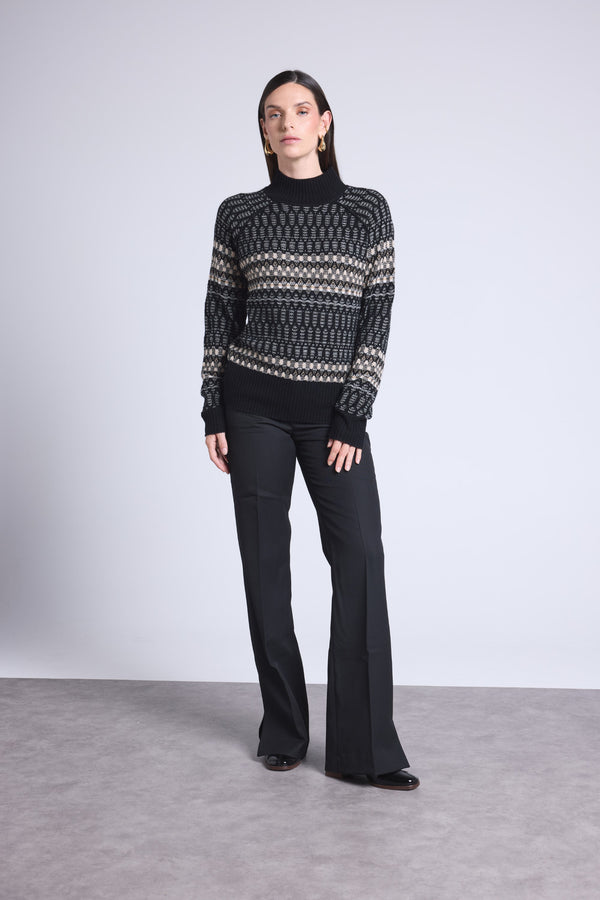 Pull Col Montant Textures Tibby