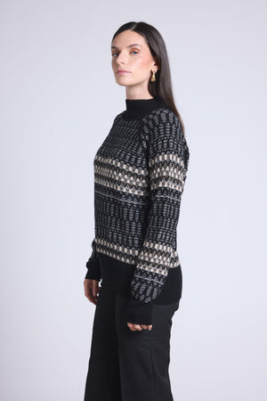 Pull Col Montant Textures Tibby