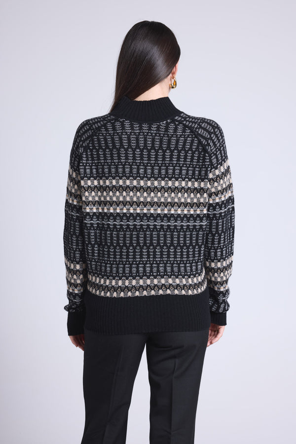 Pull Col Montant Textures Tibby