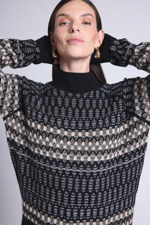 Pull Col Montant Textures Tibby