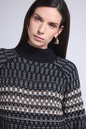 Pull Col Montant Textures Tibby