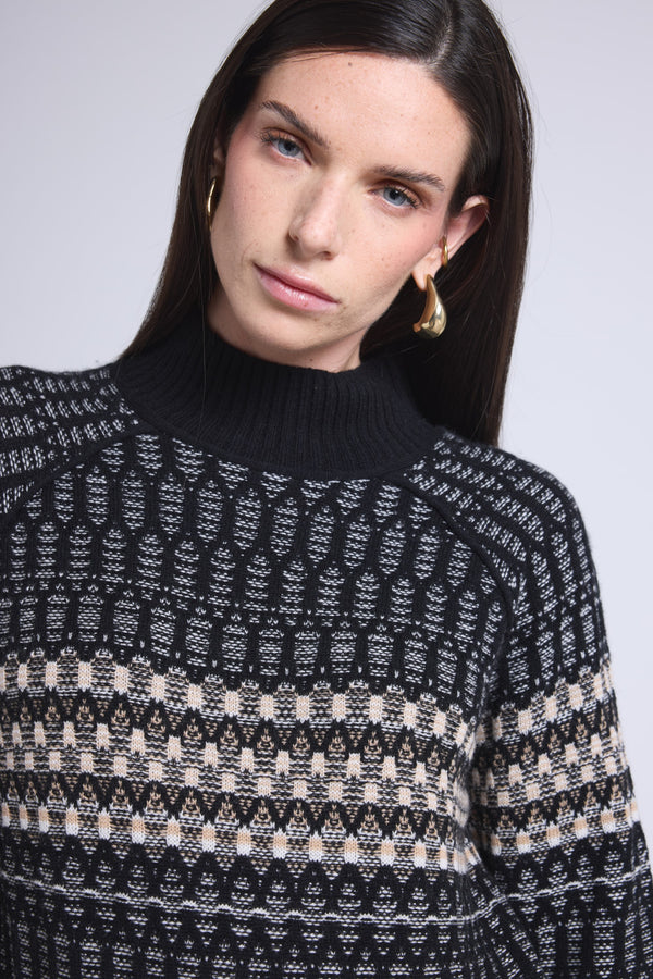 Pull Col Montant Textures Tibby