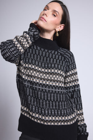 Pull Col Montant Textures Tibby