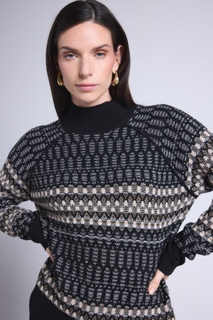 Pull Col Montant Textures Tibby