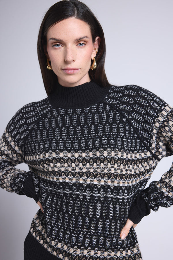 Pull Col Montant Textures Tibby