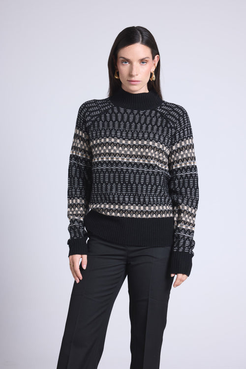 Pull Col Montant Textures Tibby