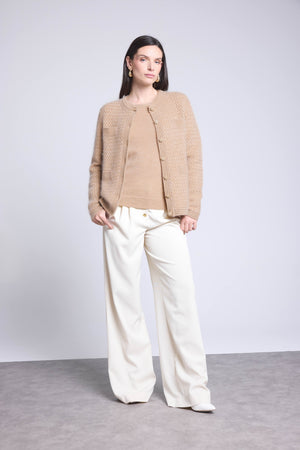 CARDIGAN BIJOUX CACHEMIRE BROSSE - AGUILA
