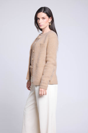 CARDIGAN BIJOUX CACHEMIRE BROSSE - AGUILA