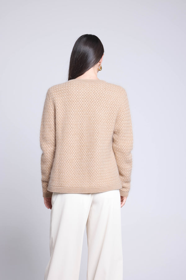 CARDIGAN BIJOUX CACHEMIRE BROSSE - AGUILA