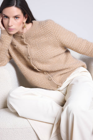 CARDIGAN BIJOUX CACHEMIRE BROSSE - AGUILA