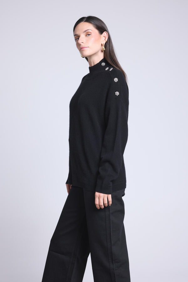 PULL COL MONTANT A BIJOUX - BAYA