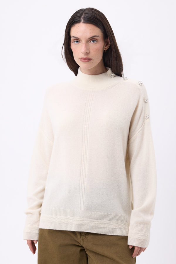 #BLANC-BOUTONSARGENT #FEMME