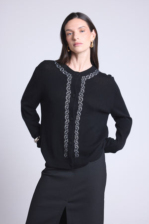 CARDIGAN BRODERIE LUREX - BETTY