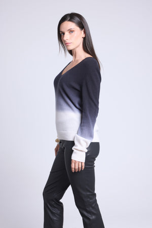 PULL COL V DIP DYE - EBENE