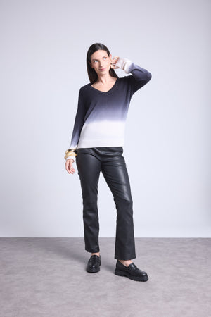 PULL COL V DIP DYE - EBENE