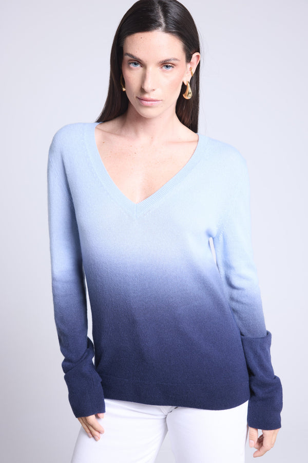 PULL COL V DIP DYE - EBENE