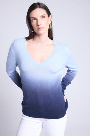 PULL COL V DIP DYE - EBENE