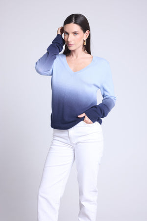 PULL COL V DIP DYE - EBENE
