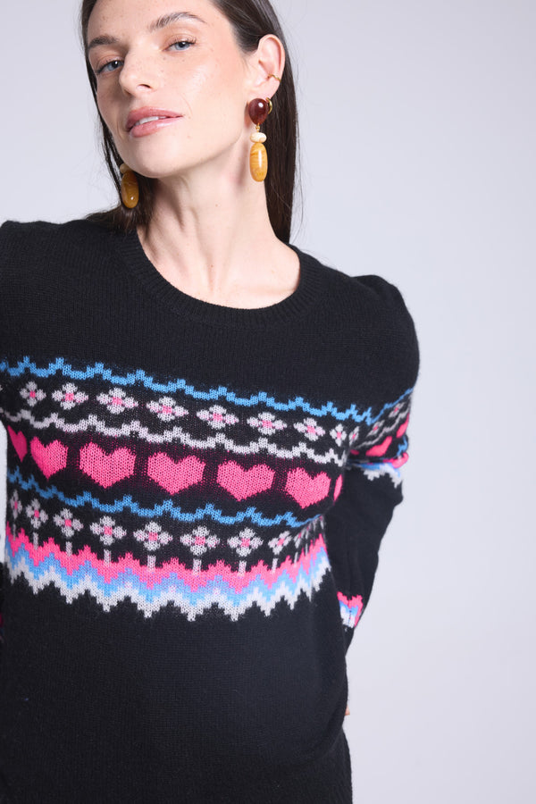 PULL COL ROND MONTAGNE CŒUR - FANNY