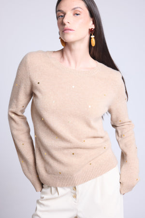 PULL COL ROND POINTS DORES - JOSEPHINE