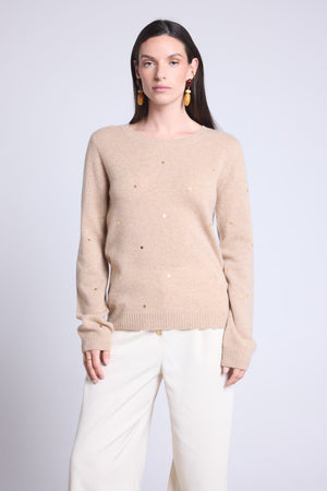 PULL COL ROND POINTS DORES - JOSEPHINE