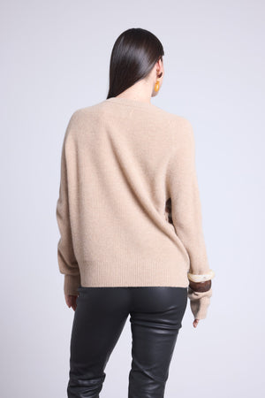 PULL COL ROND JACQUARD LEOPARD - LARA