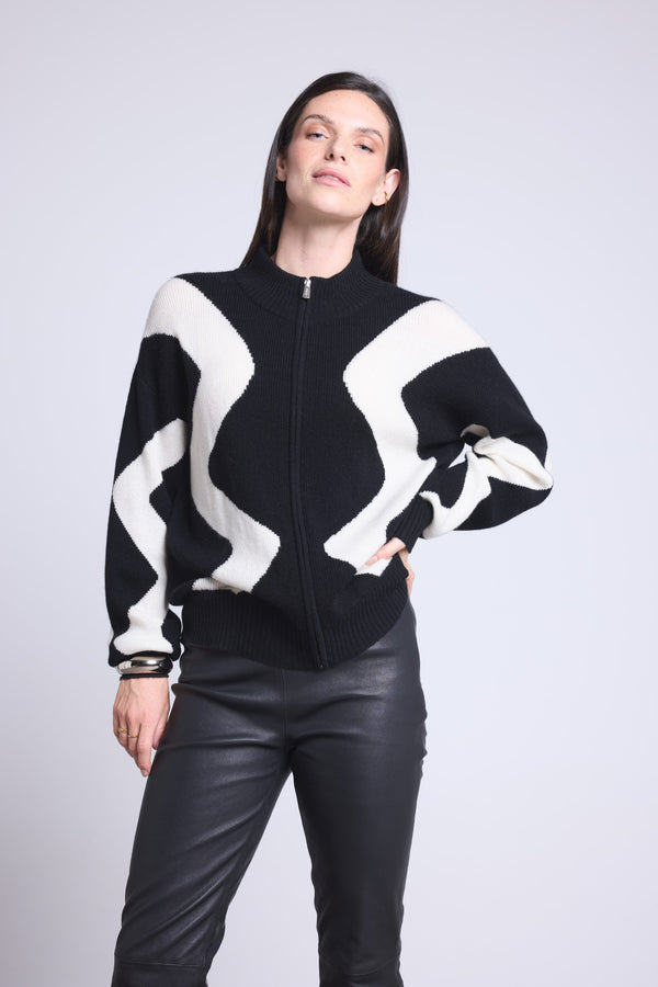 VESTE ZIPEE GRAPHIQUE - MAGALI