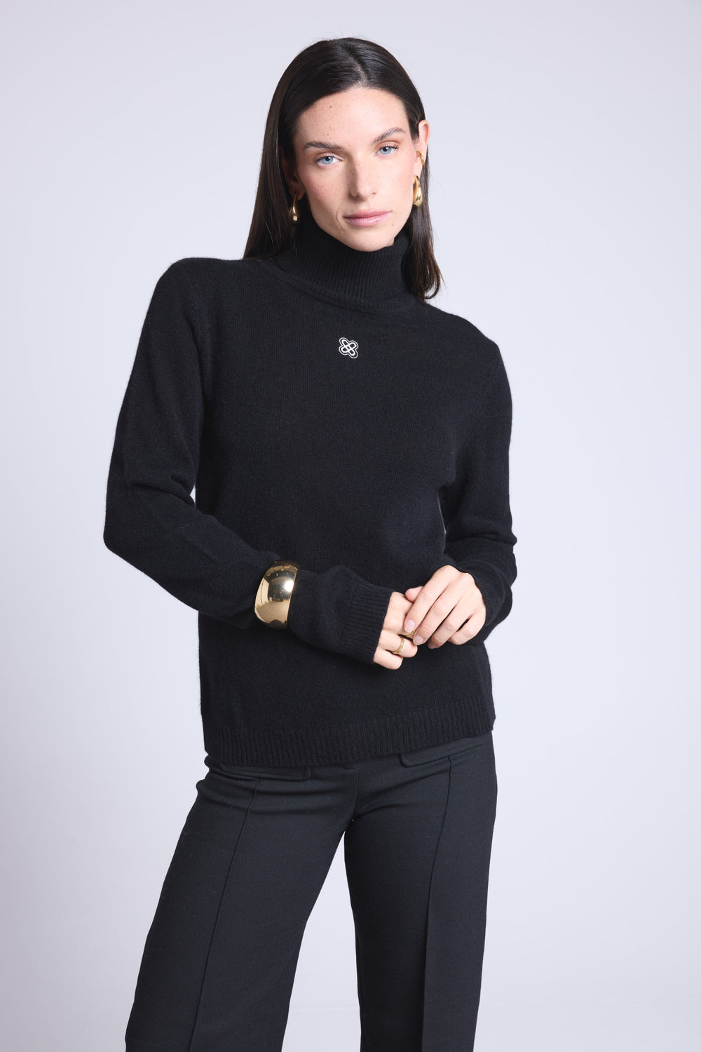 PULL COL ROULE MONOGRAMME